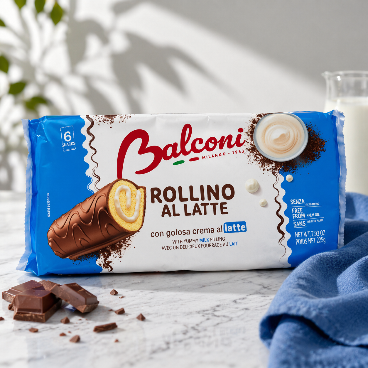 BALCONI ROLLINO AL LATTE 6 SNACKS