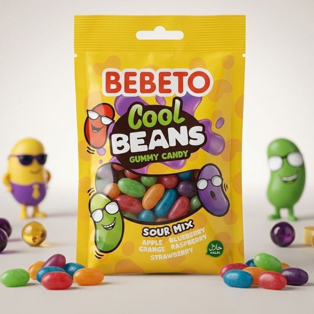 BEBETO COOL BEANS GUMMY CANDY SOUR MIX