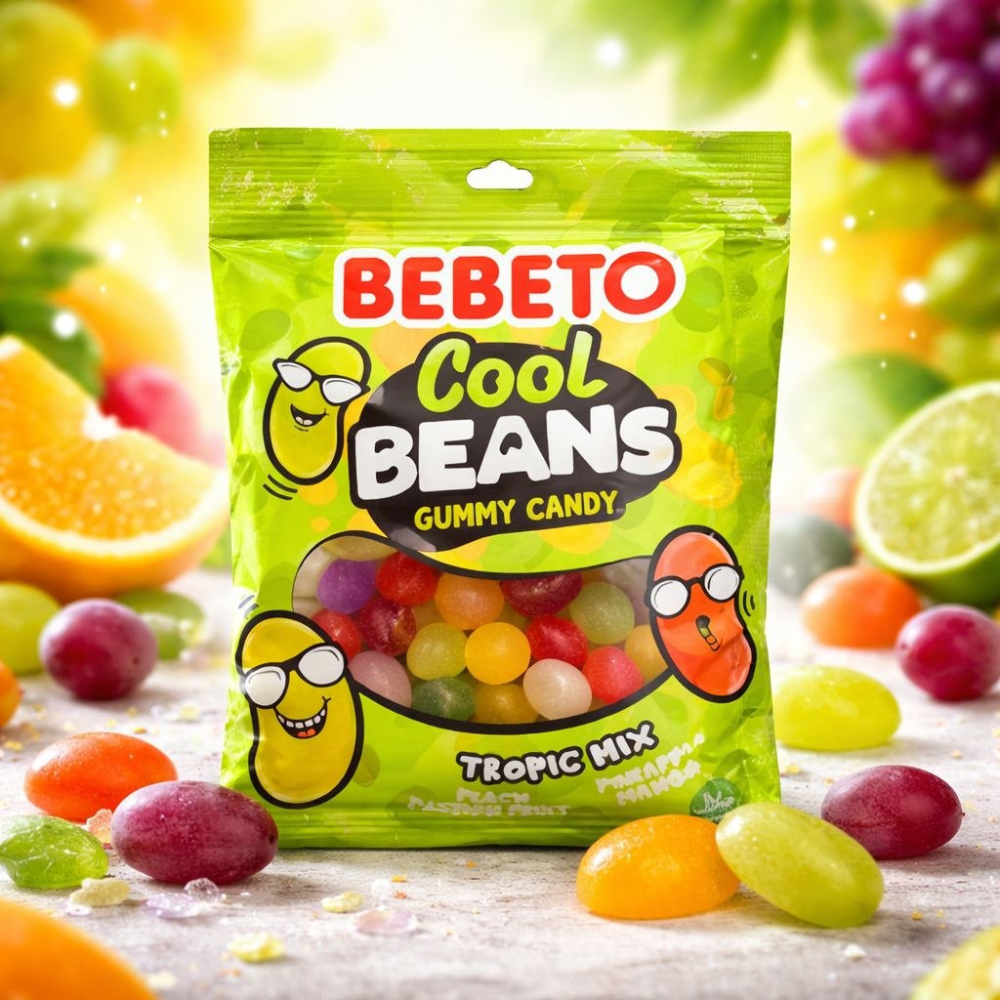 BEBETO COOL BEANS GUMMY CANDY TROPIC MIX