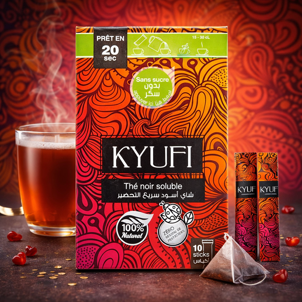 KYUFI BLACK TEA (PACK AND SITE) READY IN 20 SEC