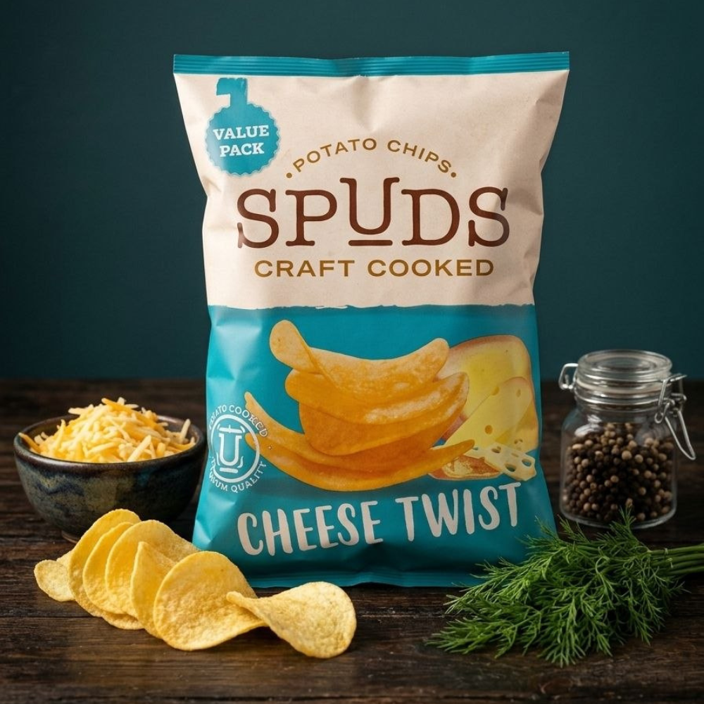 POTATO CHIPS SPUDS CHEESE TWIST