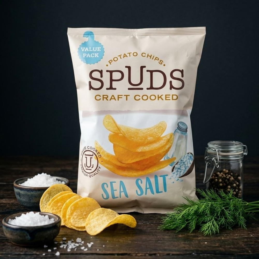 POTATO CHIPS SPUDS SEA SALT